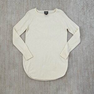 Halogen Cashmere Blend Tunic Sweater S Beige